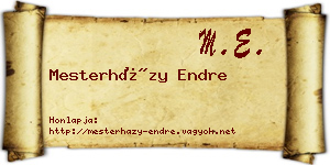Mesterházy Endre névjegykártya