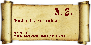 Mesterházy Endre névjegykártya