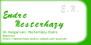 endre mesterhazy business card